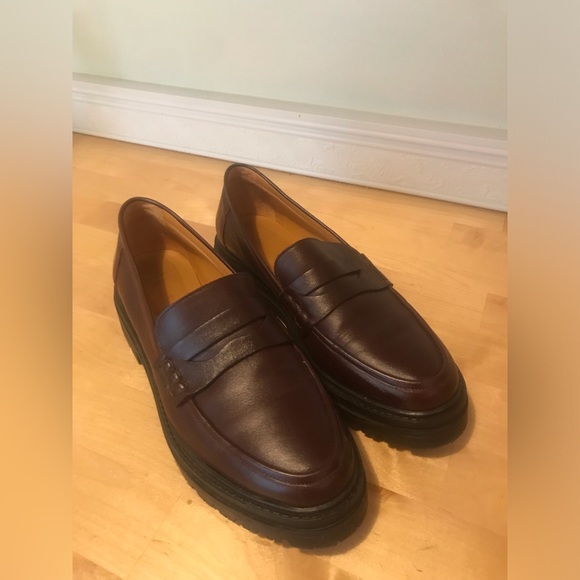 Sezane Albane Loafers Burgundy Leather - Picture 7 of 16
